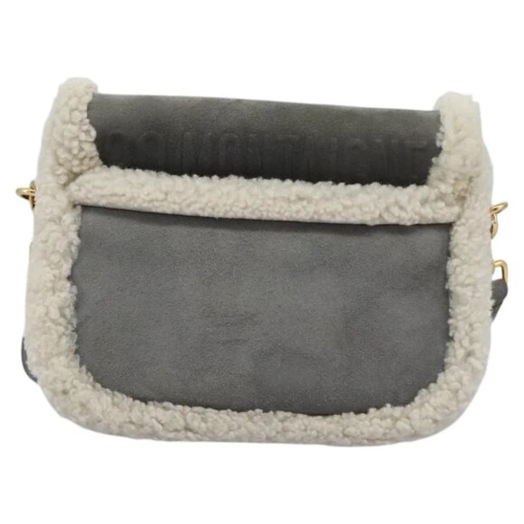 Christian Dior Shoulder Bag Suede Gray Gold Auth PP357AV - Picture 3 of 16